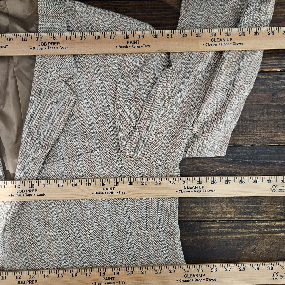 Joe Namath Mens Sport Coat Blazer Two Button Tweed Herringbone Silk Poly 48R Big